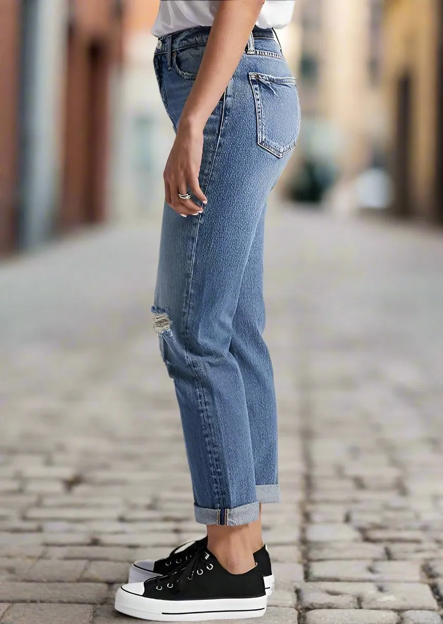 90'S BOYFRIEND INDIGO STRAIGHT JEANS