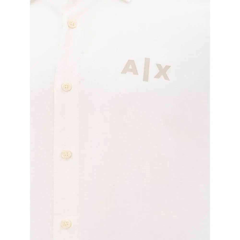 Armani Exchange Elegant White Viscose Shirt for Men