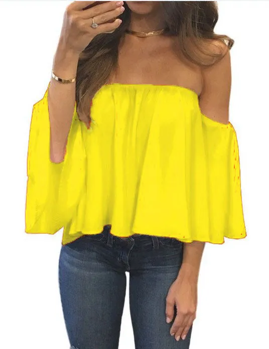 Beautiful Women's Classy Popular Chiffon T-shirt Blouses