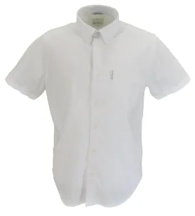 Ben Sherman Mens White Oxford Short Sleeved 100% Cotton Shirts