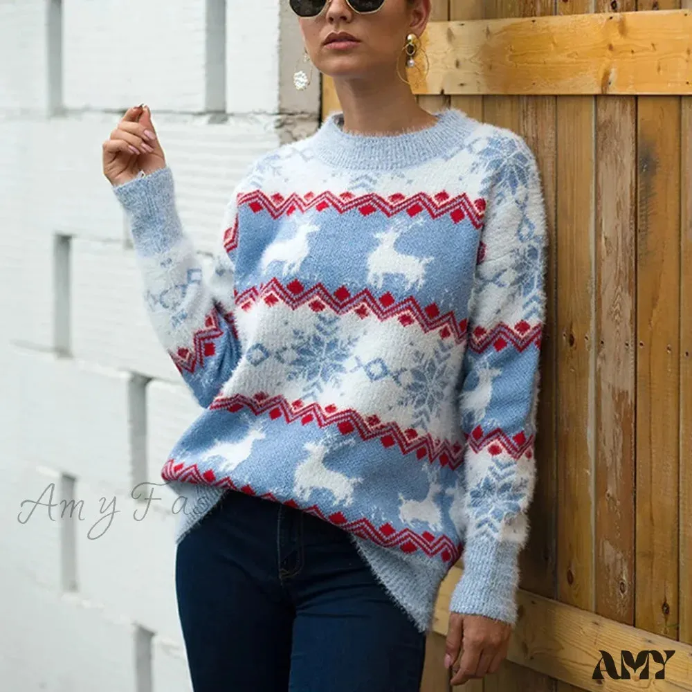 Casual Christmas Sweater for Couples - Loose Knitwear Warm Thicken Matching