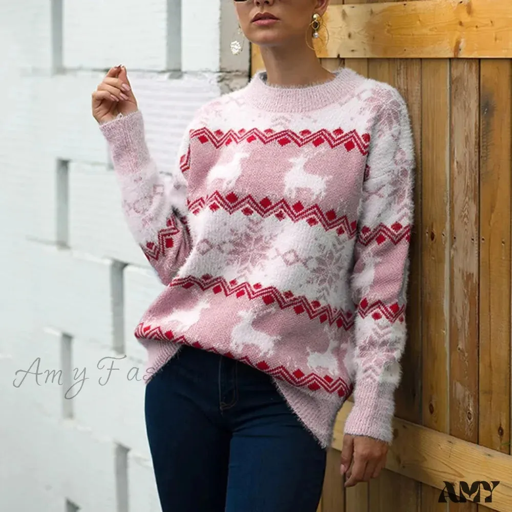 Casual Christmas Sweater for Couples - Loose Knitwear Warm Thicken Matching