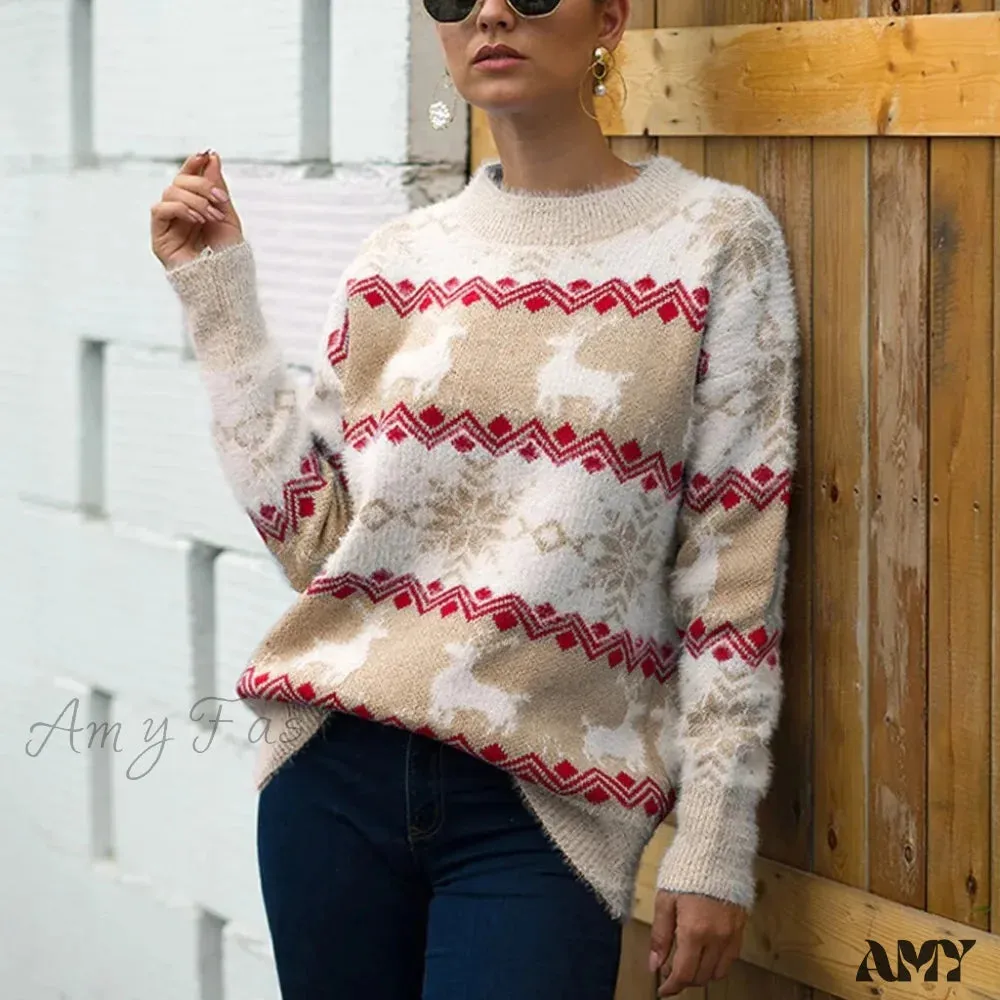 Casual Christmas Sweater for Couples - Loose Knitwear Warm Thicken Matching