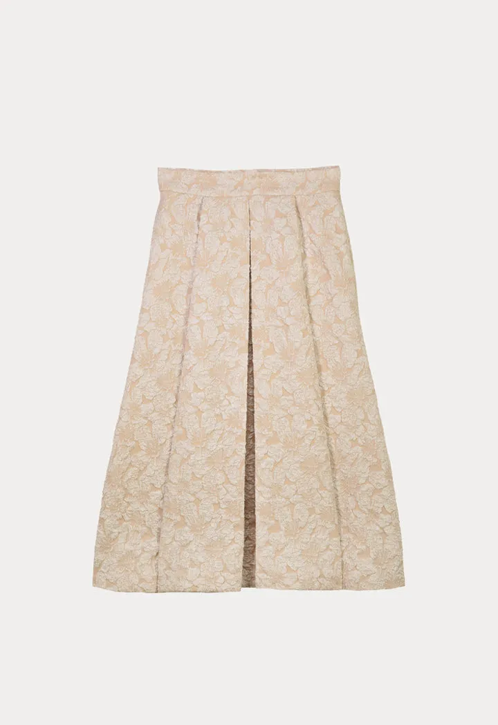 Choice Maxi Textured Jacquard Skirt Beige