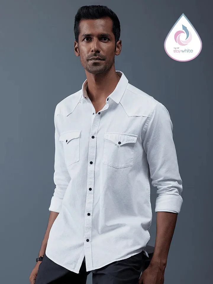 Contrast Buton Shirt - Caravan