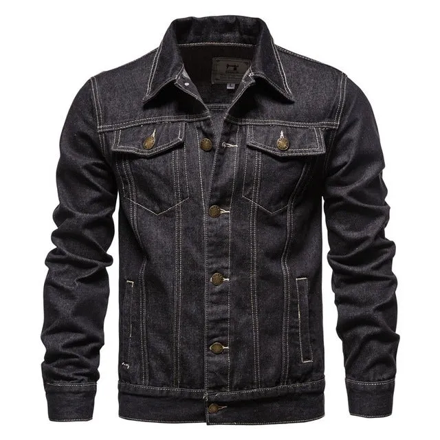 Jacket Men Casual Blue Lapel Jeans Jackets Qualit