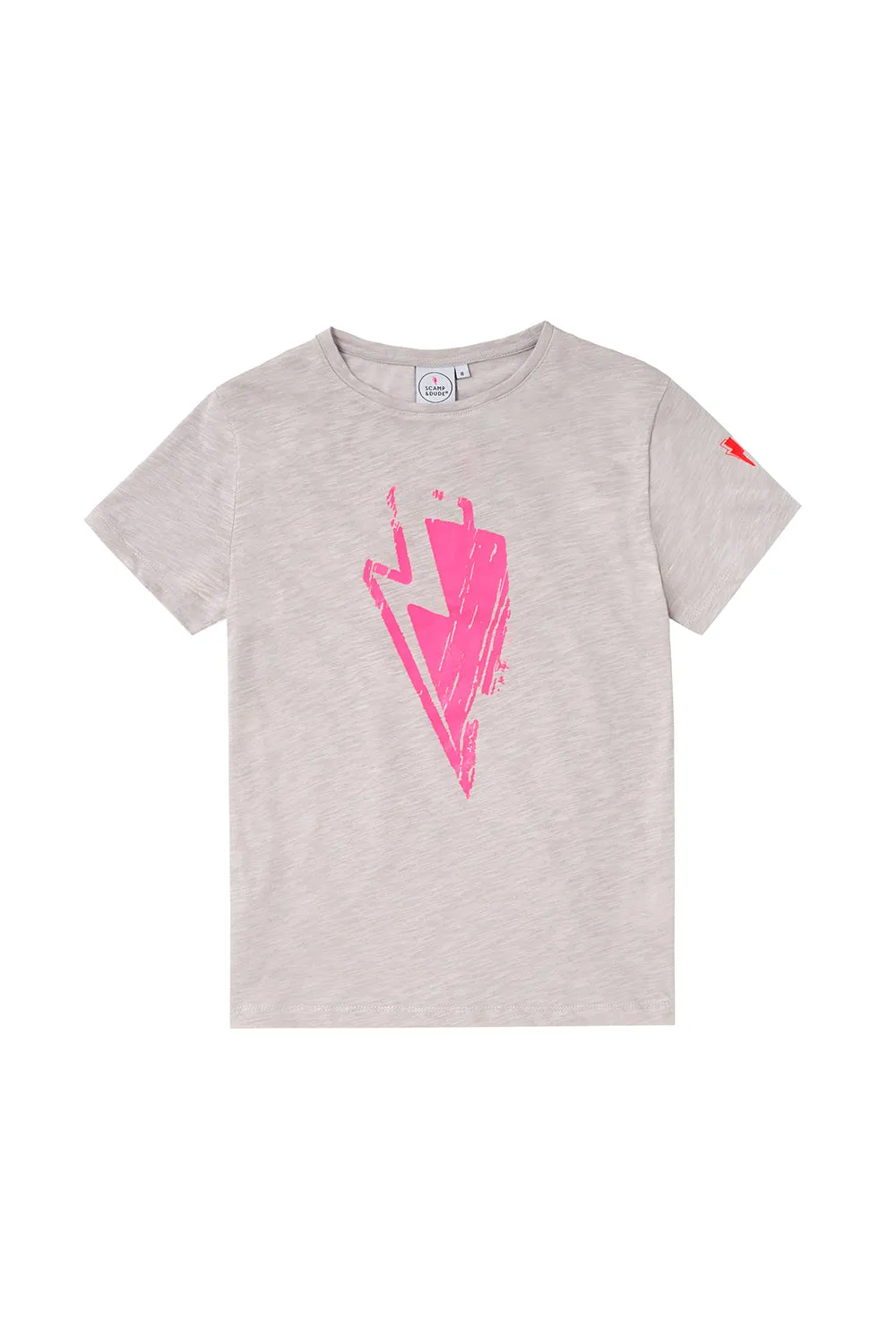 Light Grey with Neon Pink Bolt T-Shirt