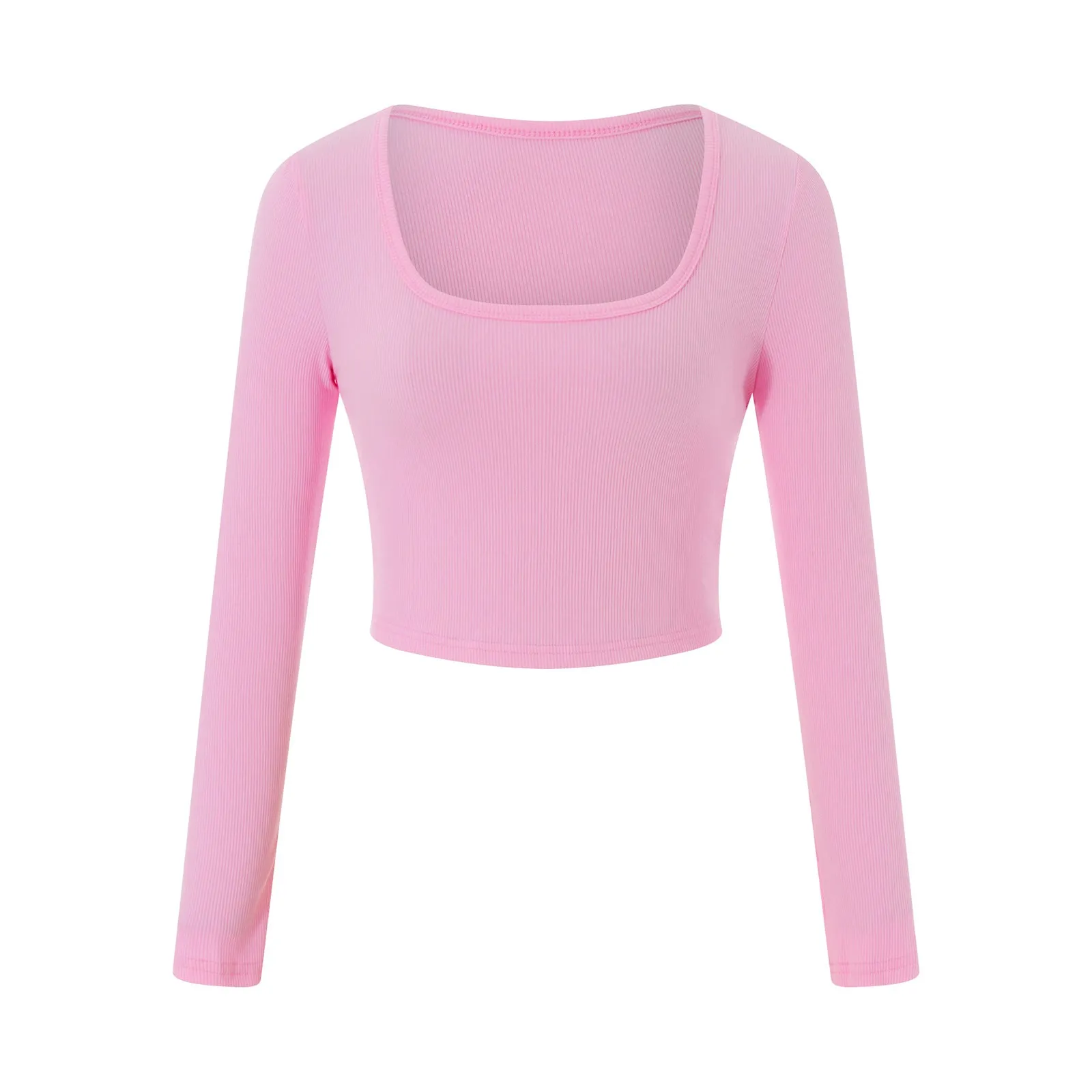 Long Sleeves Thread Cotton Slim Slimming T-shirt Blouses