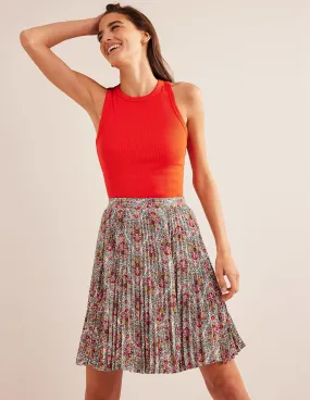 Mini Pleated Skirt-Multi, Vine Terrace