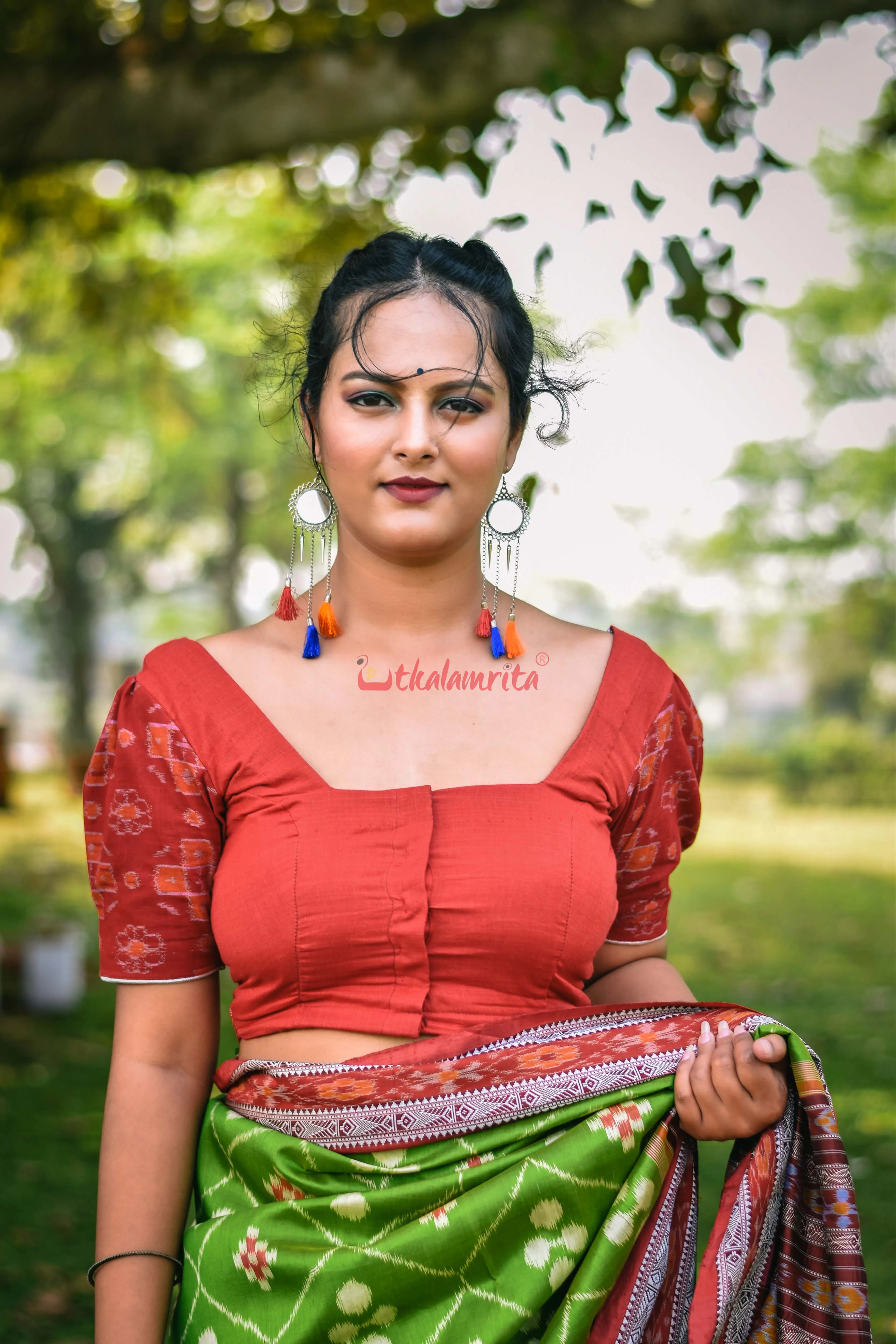 Red Swastik Sleeves(Blouse)