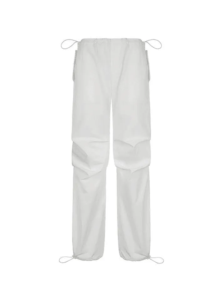 Relaxed Drawstring Low Waist Cargo Pants