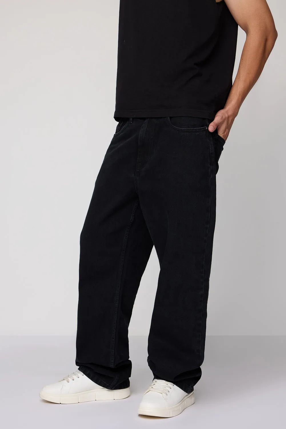 Shaded Black Men's Baggy Fit Jeans