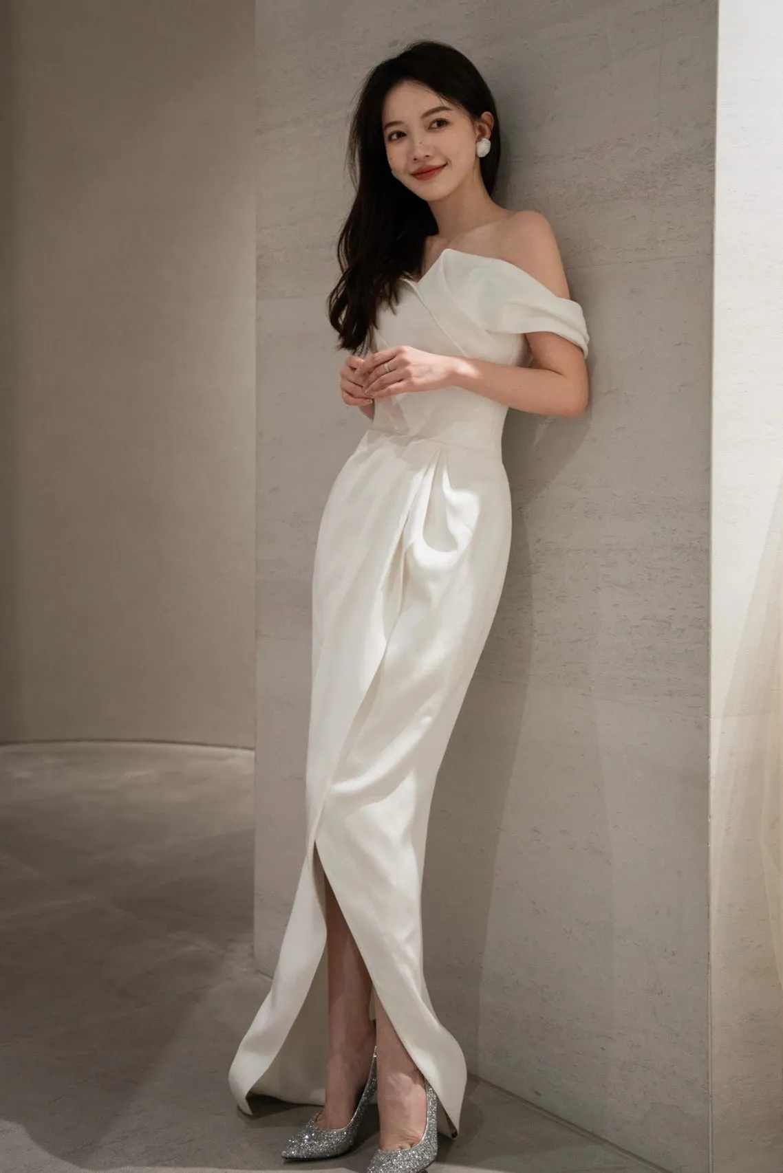 Simple Ankle Length Vintage Wedding Dress