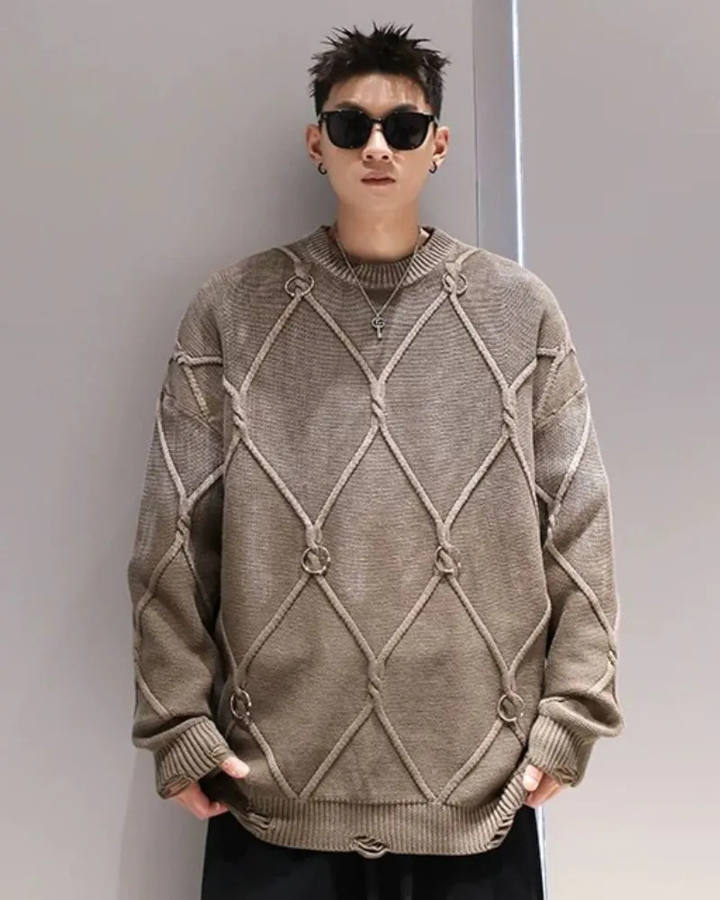 Streetwear Gradient Washed Vintage Sweater