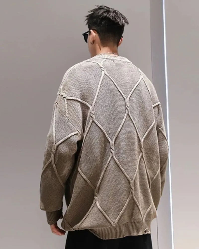 Streetwear Gradient Washed Vintage Sweater