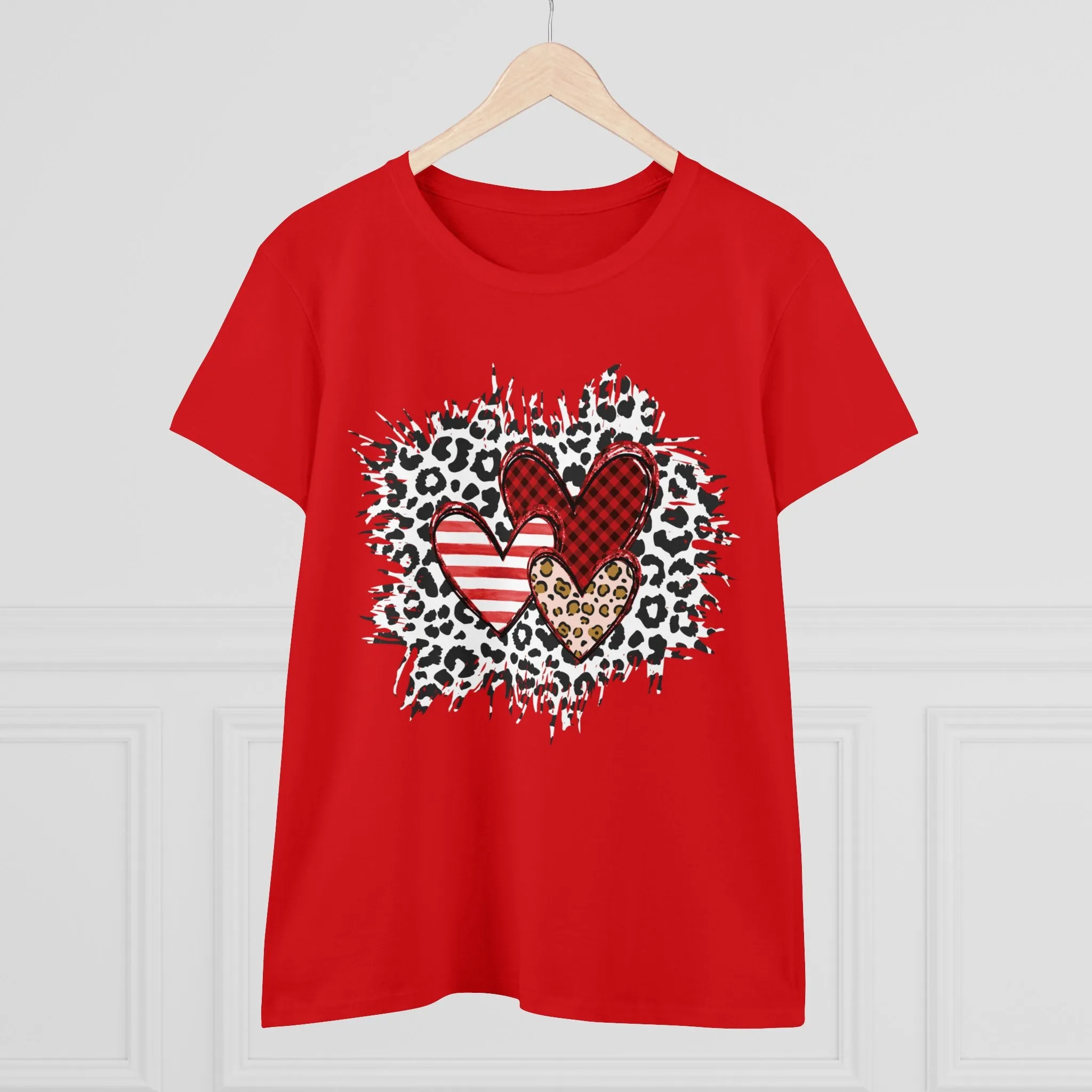 Triple Heart Women's T-shirt only at Bling & Bloom's Boutique | Cheetah Print Tee | Valentine's Day T-shirt | Love Tees