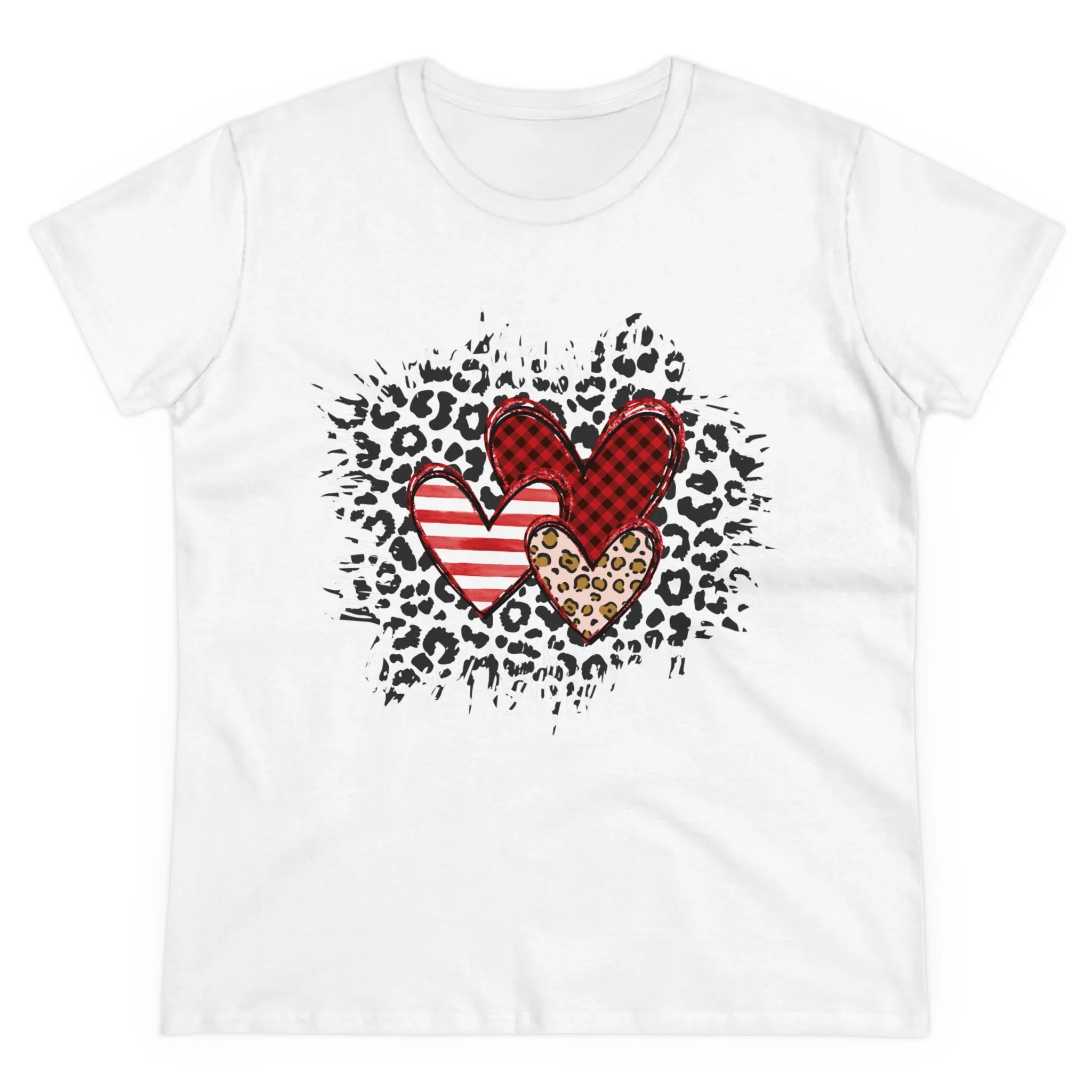 Triple Heart Women's T-shirt only at Bling & Bloom's Boutique | Cheetah Print Tee | Valentine's Day T-shirt | Love Tees