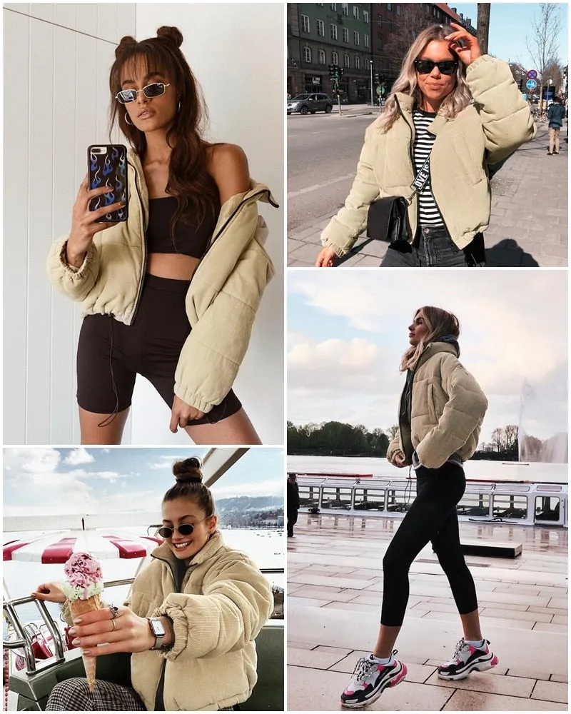 VenusFox Casual khaki streetwear jacket