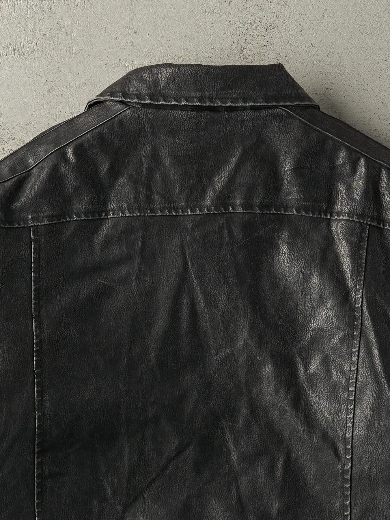 Vintage 90s Washed Black Arizona Jeans Co Leather Jacket (L)