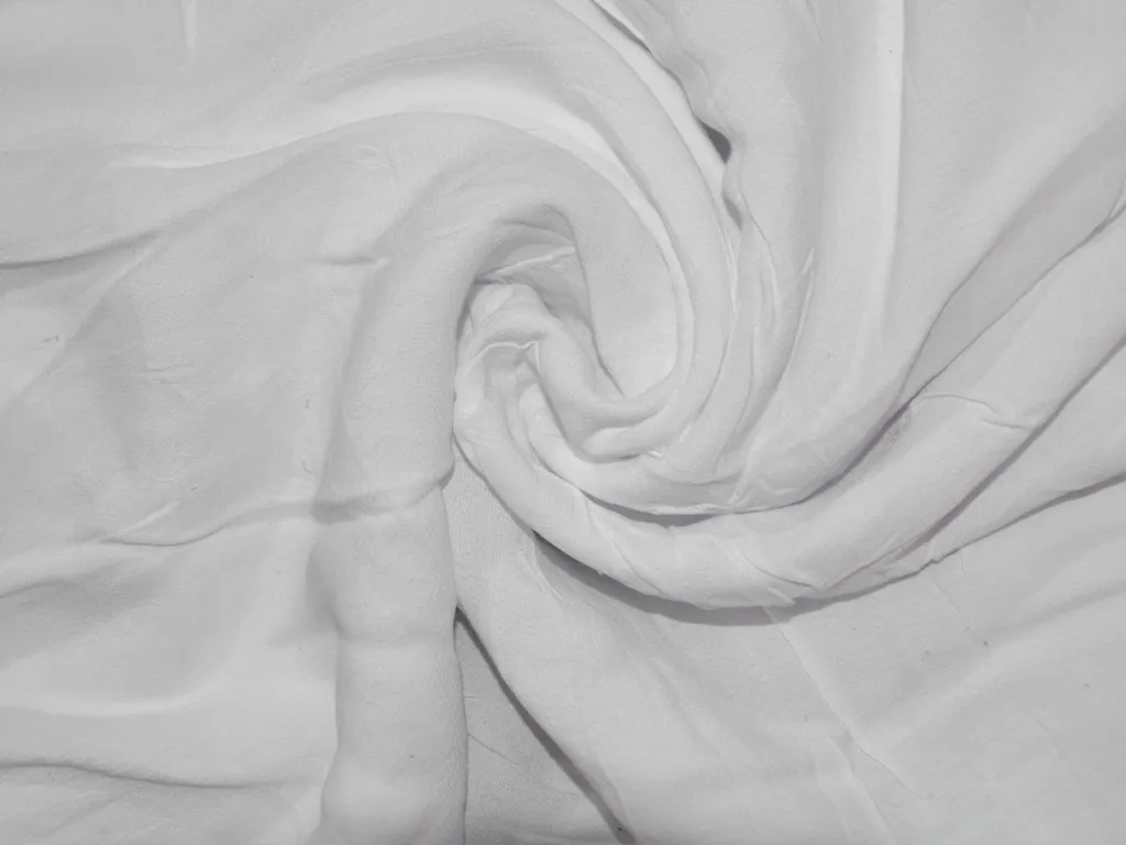 White Plain Crushed Crepe Fabric