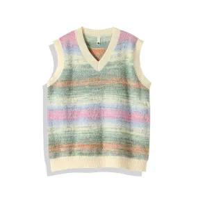 Wiaofellas  -  Winter Sweaters Vests Men Warm Colorful Casual Knitted Pullover Men Streetwear Loose Sleeveless Sweaters Mens Jumper Clothes