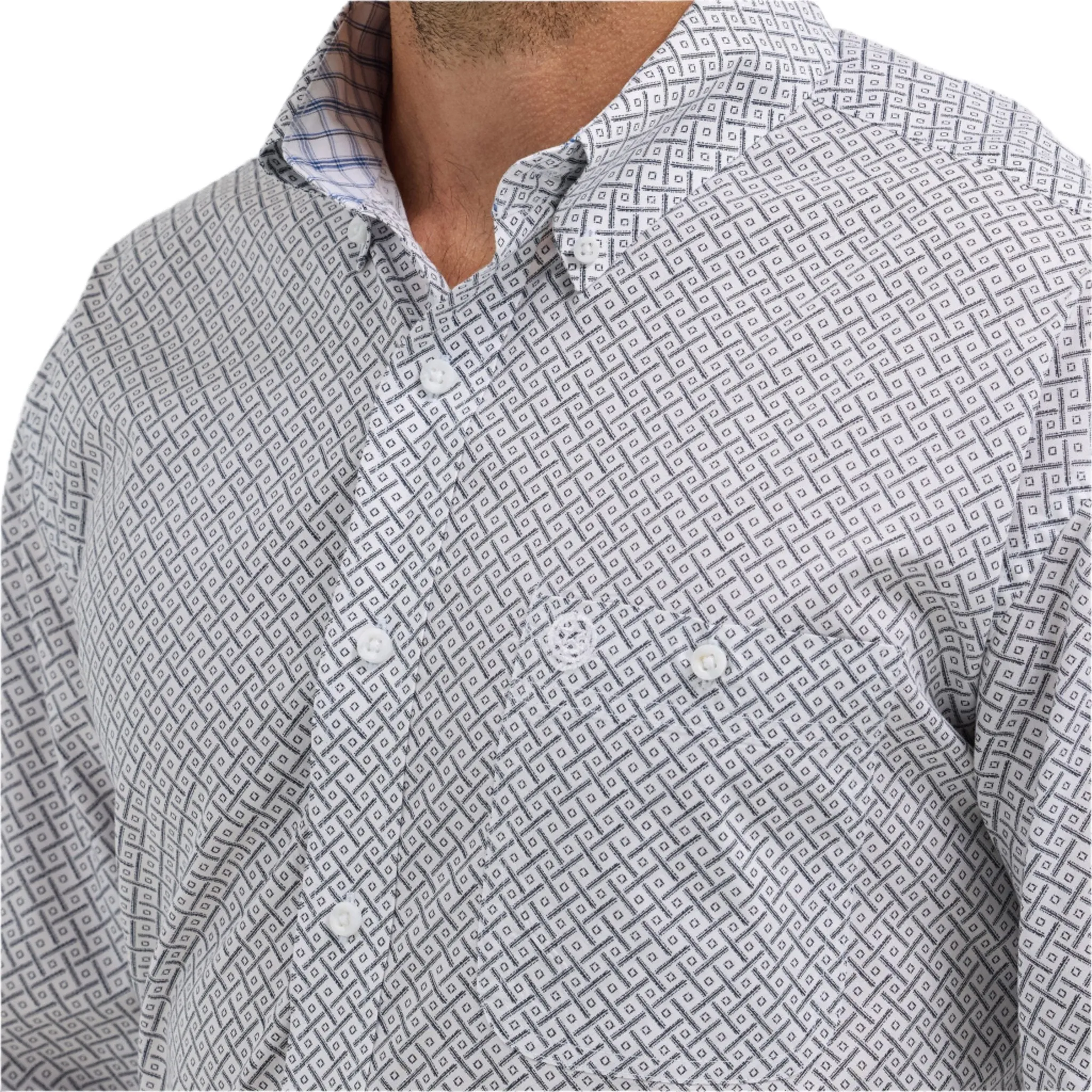 Wrangler White/Black Print Long Sleeve Shirt